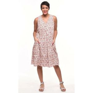 Tulip Clothing Women’s Medium Cotton V Neck Midi Dress Pockets Fish Design